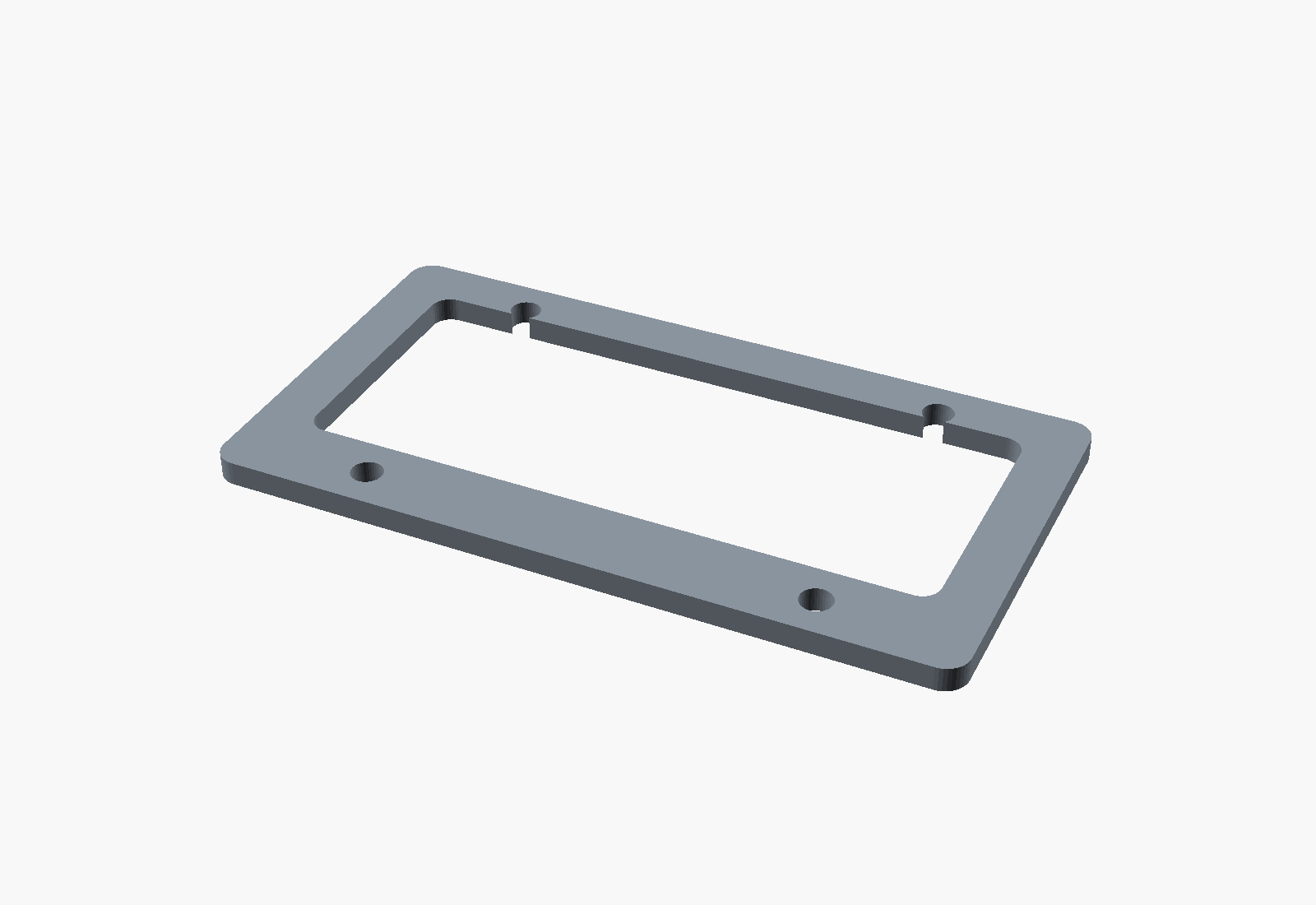 CAD render of a 3D printed licence plate frame