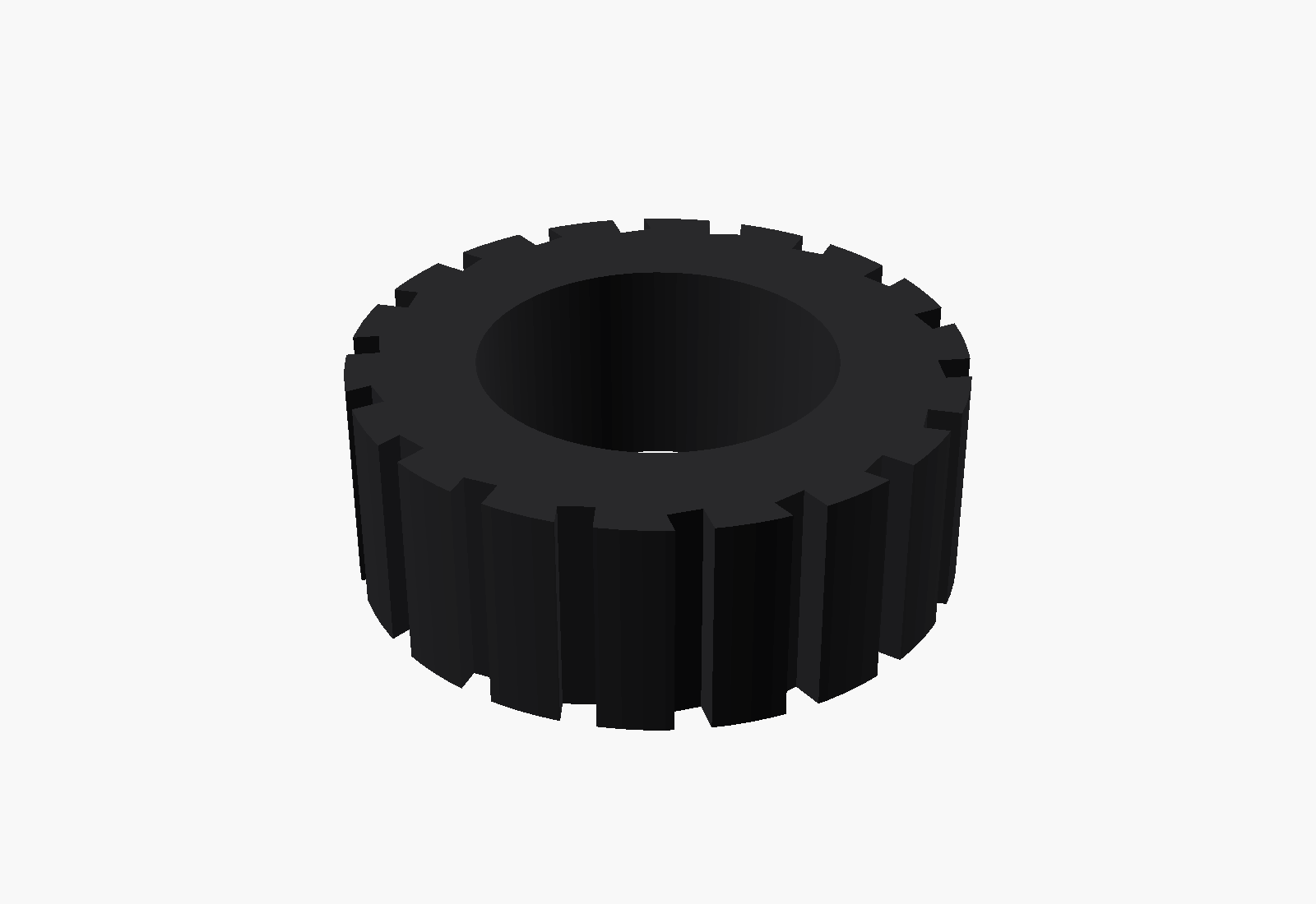 CAD render of a 3D printed flexible caster wheel tire with tread